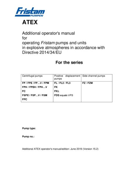 thumbnail of Fristam FDS Atex O&M Manual