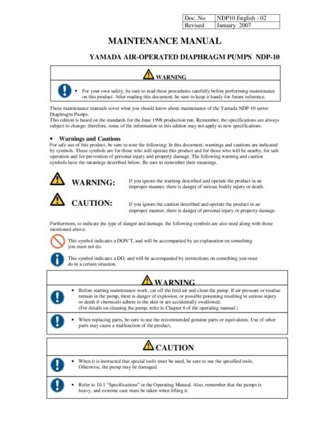 thumbnail of Yamada NDP10 Manual